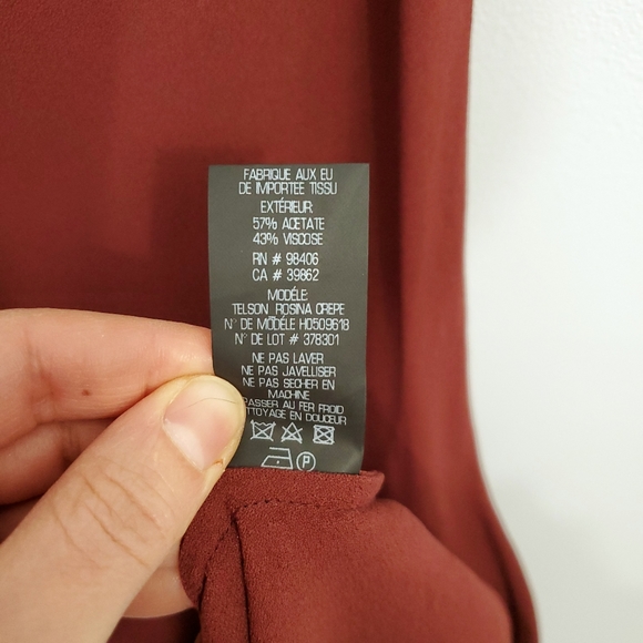 THEORY Telson Rosina Crepe Dress Burgundy - Picture 8 of 8